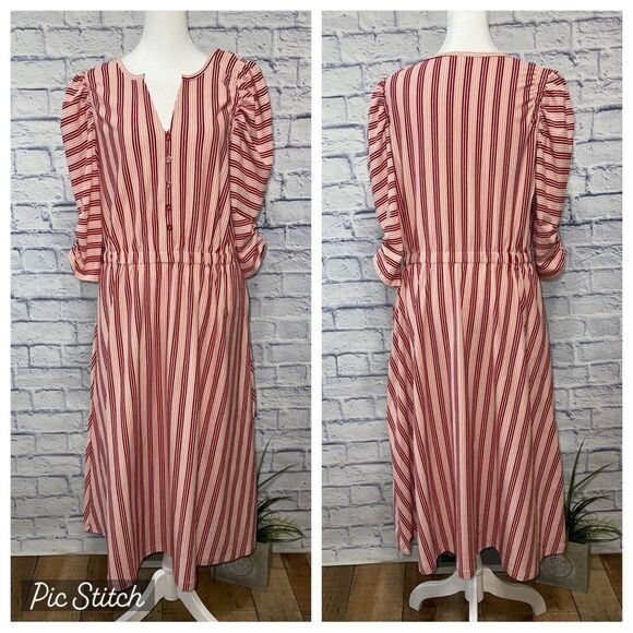 Matilda Jane Heart to Heart McIntosh Red Striped Knit Dress M - Picture 2 of 13